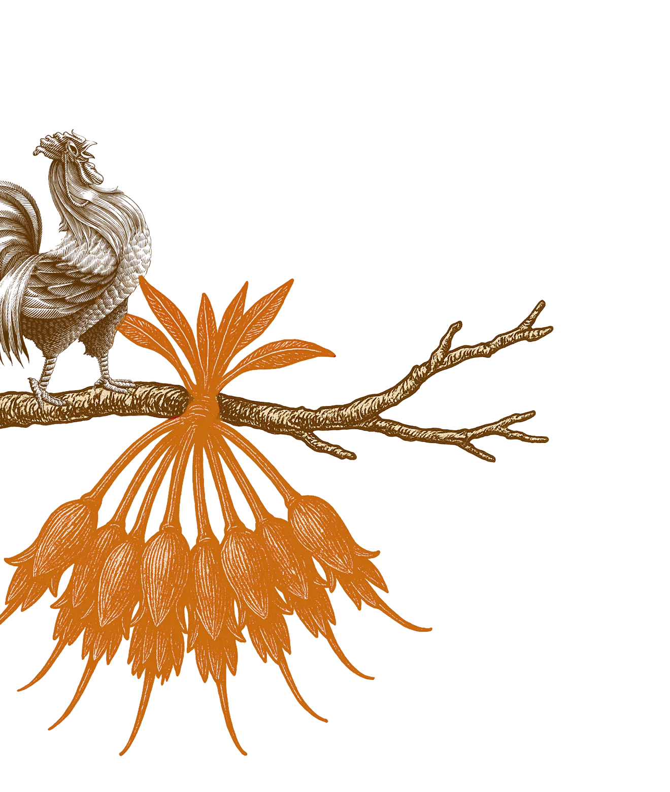 Rooster on tree artwork
