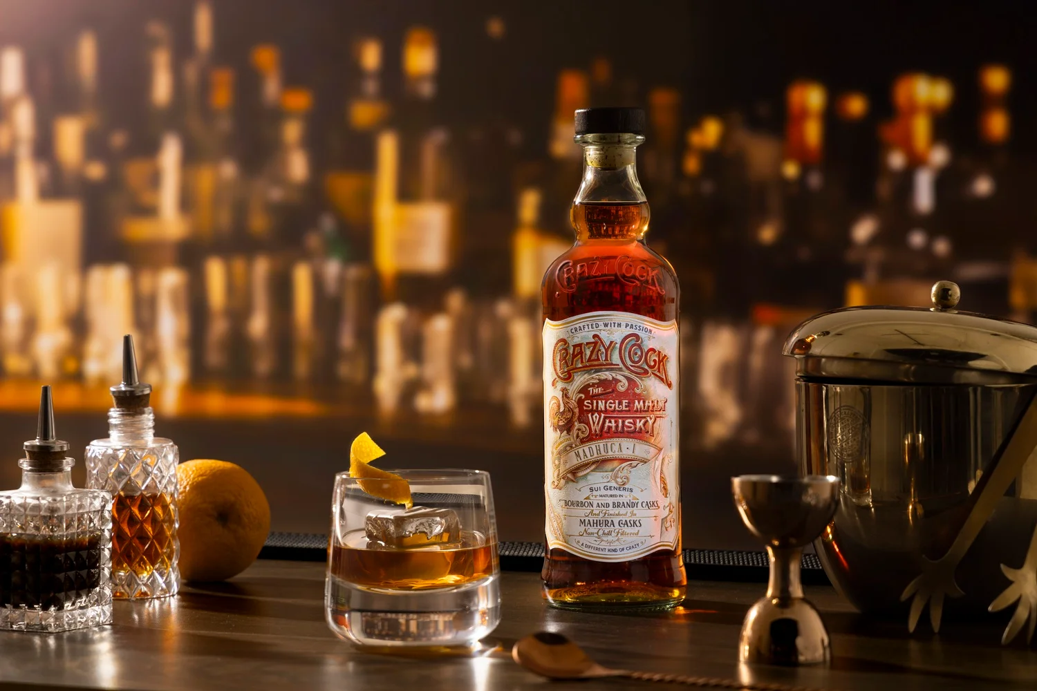 Crazy Cock Madhuca I Indian Single Malt Whisky Heritage Edition Bottle