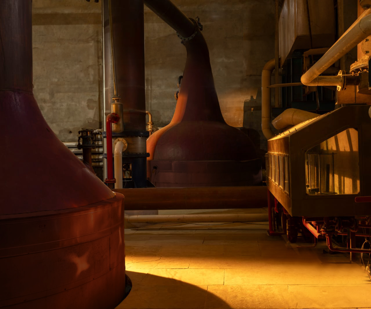 Traditional copper pot still used for Indian single malt whisky