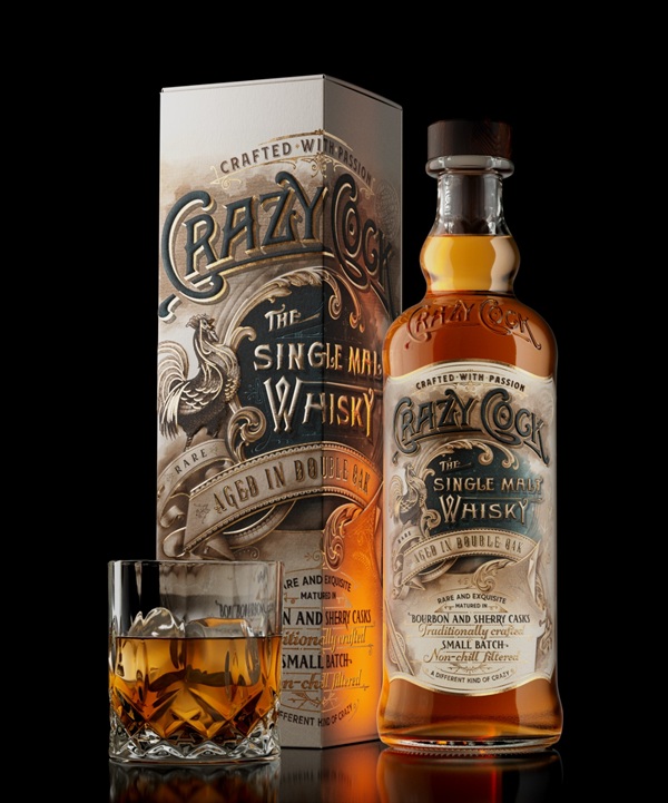 Crazy Cock Rare - Single Malt Indian Whisky Aged in Double Oak casks
